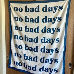 “No Bad Days” White & Blue Wall Tapestry